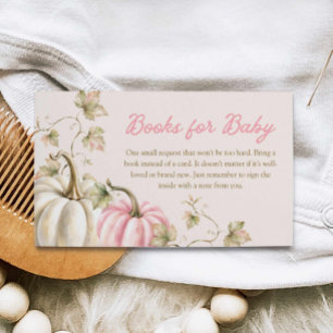 Herbst-Kürbismädchen-Baby-Shower-Bücher-für-Baby-K Begleitkarte