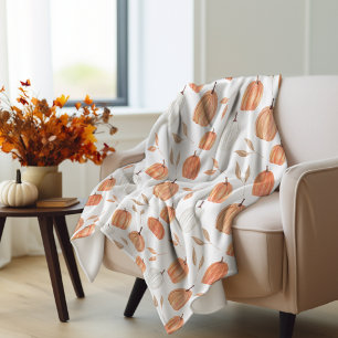 Herbst-Kürbisse & Blätter Fleece-Decke Fleecedecke
