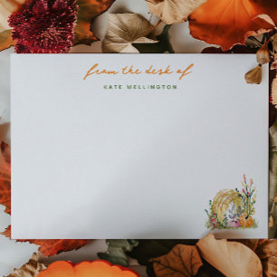 Herbst-Kürbisse & Heuballen personalisiert Mitteilungskarte