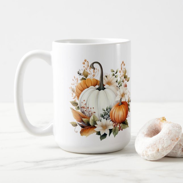 Herbst-Kürbisse  Kaffeetasse (Mit Donut)