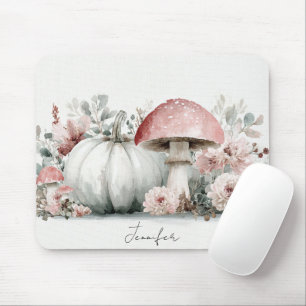Herbst-Kürbisse und Blumen Herbstmuster Mousepad