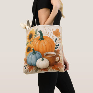 Herbst-Kürbisse-Wasserfarben-Tasche