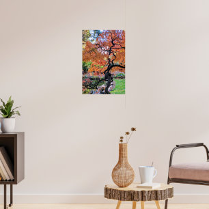 Herbst-Lackblatt-Japanischer Ahornbaum Botanisch Poster