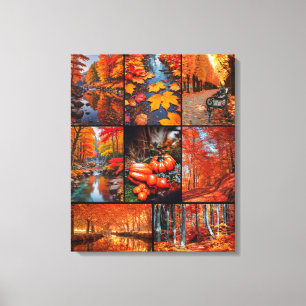 Herbst Landschaft Foto Collage Kunst Leinwanddruck