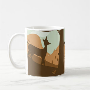 Herbst-Landschaft mit Rotwild Tasse
