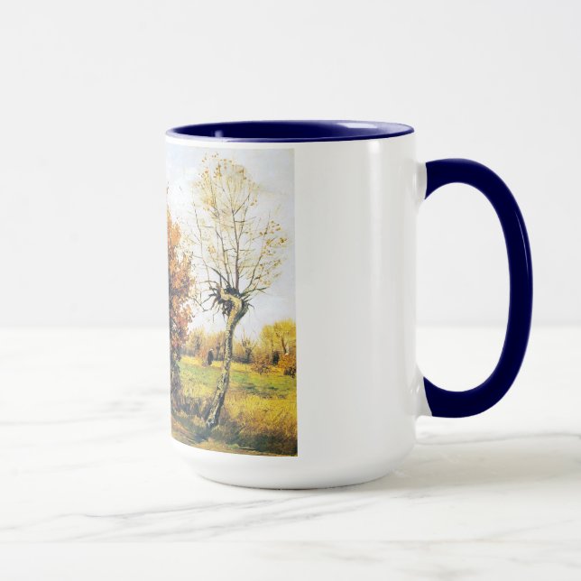 Herbst-Landschaft mit vier Bäumen Tasse (Rechts)