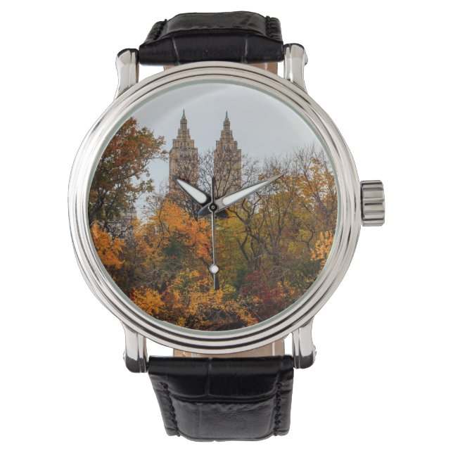 Herbst Landschaftsbild Foto Central Park Armbanduhr (Vorderseite)