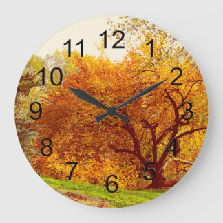 Herbst Landschaftsbild Foto Central Park Große Wanduhr