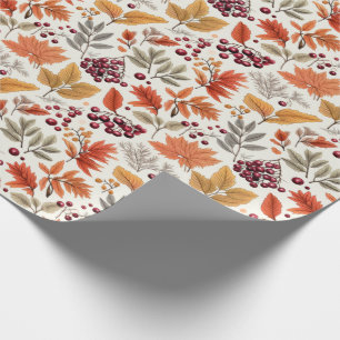 Herbst lässt Berries & Branchen Wrapping Paper Geschenkpapier