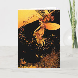 Herbst lässt Fairy Greeting Cards Karte