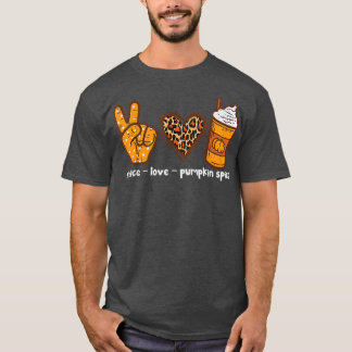 Herbst lässt Funny Peace Liebe Pumpkin Spice Desig T-Shirt