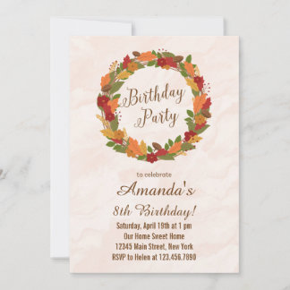 Herbst lässt Geburtsdatum Einladung