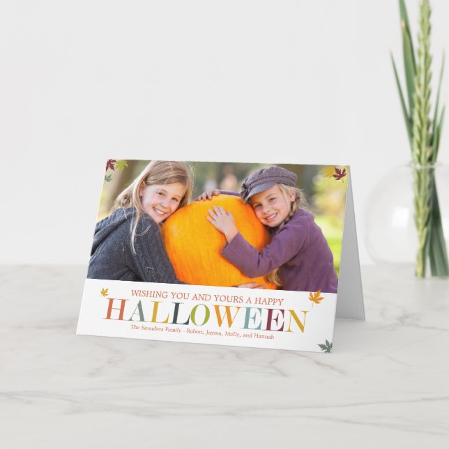 Herbst lässt Halloween Foto Grußkarten Karte (Vorderseite)