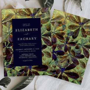 Herbst lässt Lila Gelbe Hochzeit Einladung