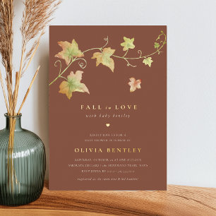 Herbst lässt moderne Herbstdusche Folieneinladung