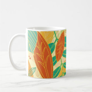 Herbst lässt nahtloses Muster Kaffeetasse