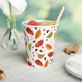 Herbst lässt Nüsse Kastanien Muster Eleganter Fall Pappbecher