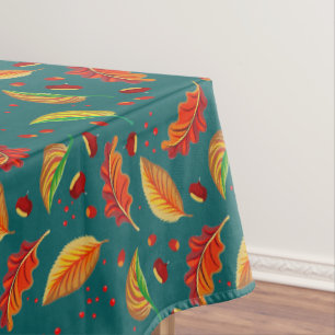 Herbst lässt Nüsse Kastanien Muster Eleganter Fall Tischdecke