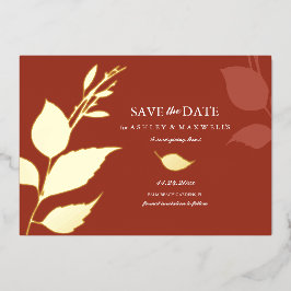 Herbst lässt Orange Friendsgiving Save the Date Folieneinladung