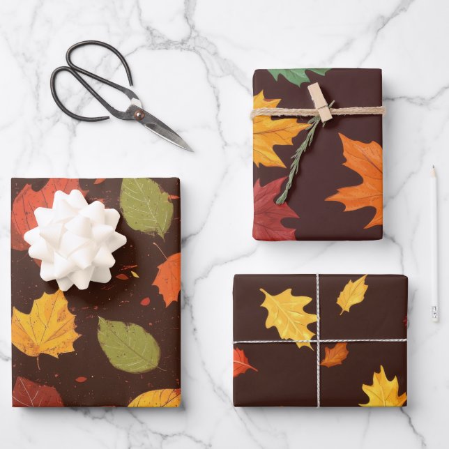Herbst lässt Rustikal fallen Geschenkpapier Set (Vorderseite)