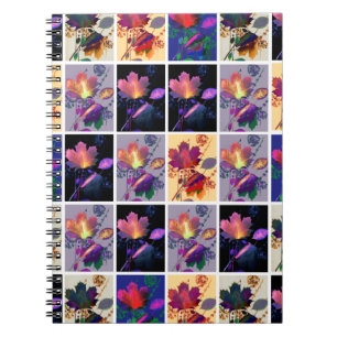 Herbst lässt rustikales Patchwork Quilt Collage Notizblock