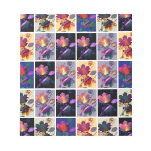 Herbst lässt rustikales Patchwork Quilt Collage Notizblock
