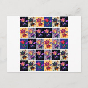 Herbst lässt rustikales Patchwork Quilt Collage Postkarte