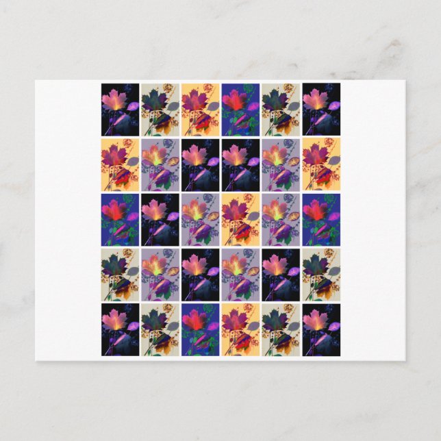 Herbst lässt rustikales Patchwork Quilt Collage Postkarte (Vorderseite)