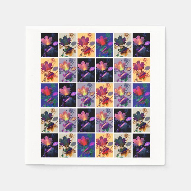 Herbst lässt rustikales Patchwork Quilt Collage Serviette (Vorderseite)