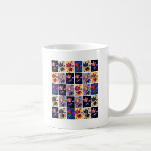 Herbst lässt rustikales Patchwork Quilt Collage Tasse
