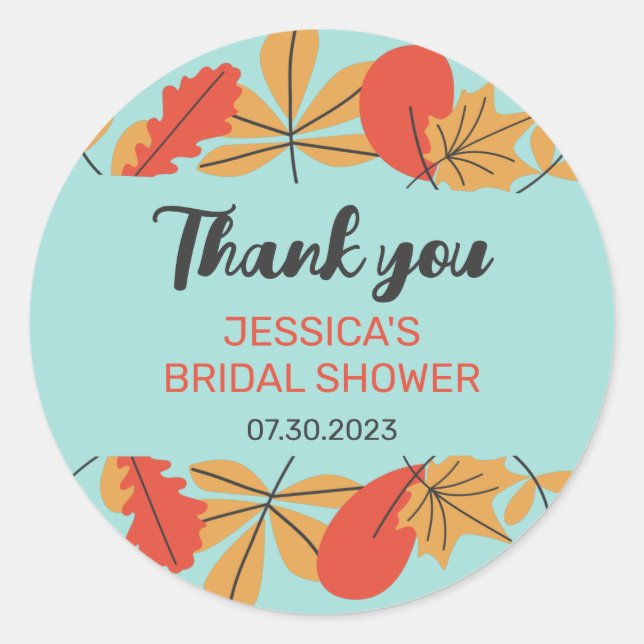 Herbst lässt Vintage Herbstsaison Brautparty Runder Aufkleber (Vorderseite)
