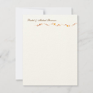 Herbst-Laub danken Ihnen zu kardieren Mitteilungskarte