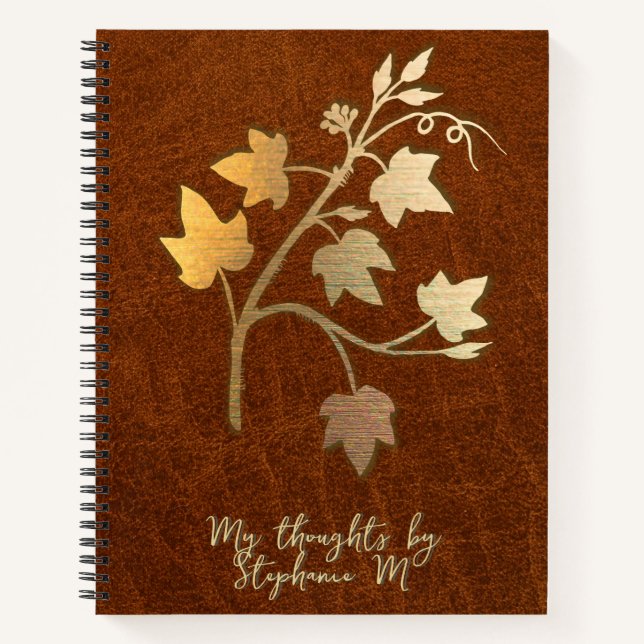 Herbst - Leder - Herbstfarben Notizbuch (Vorderseite)