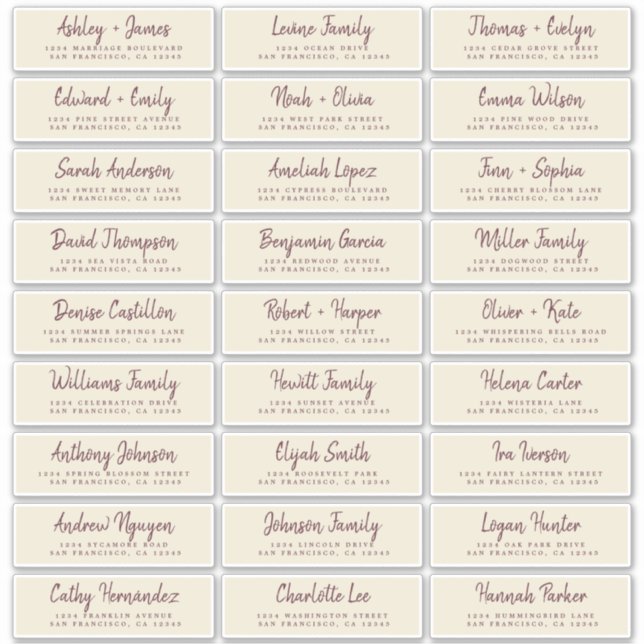 Herbst-Liebe Antike weiße Gästetiketten Aufkleber (Vorderseite)