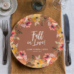 Herbst Liebe Blumenstrauß-Brautparty Terrakotta au Pappteller<br><div class="desc">Die Worte fallen in Liebe und andere Party Details in schicken Schriften auf eleganten Wasserfarbenfall Blume und grün grenzt Terrakotta Papier Teller sind perfekt für jeden Anlass. Erhältlich in 2 Größen und 2 Formen. PASSENDE Artikel in unserem Geschäft.</div>