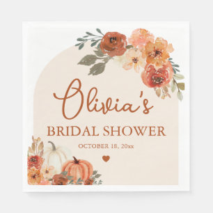 Herbst Liebe Boho Terracotta Pumpkin Brautparty Serviette