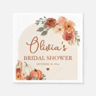 Herbst Liebe Boho Terracotta Pumpkin Brautparty Serviette