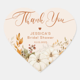 Herbst Liebe Brautparty danke Herz-Aufkleber