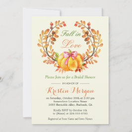 Herbst Liebe Brautparty Herbstkürbis Einladung
