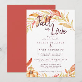 Herbst-Liebe Golden Foliage Herbst Rote Hochzeit Einladung