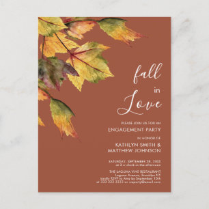 Herbst Liebe Jahrgänge Elegante Verlobung Einladungspostkarte