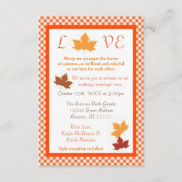 Herbst Liebe Leaf - 3x5 Einladung zur Hochzeit