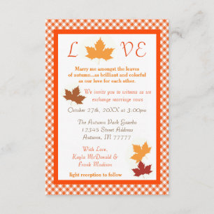 Herbst Liebe Leaf - 3x5 Einladung zur Hochzeit