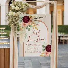 Herbst Liebe Pampas Blumenladen Brautparty Willkom Poster