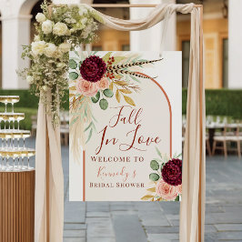 Herbst Liebe Pampas Blumenladen Brautparty Willkom Poster