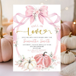 Herbst Liebe Pink Coquette Pumpkin Brautparty Einladung