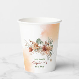 Herbst Liebe Terracotta Blume Wasserfarbene Babys Pappbecher