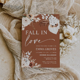Herbst Liebe Terracotta Boho Pampas Brautparty Einladung