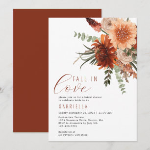 Herbst Liebe Terracotta Brautparty Einladung