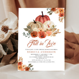 Herbst Liebe Terracotta Rust Pumpkin Brautparty Einladung